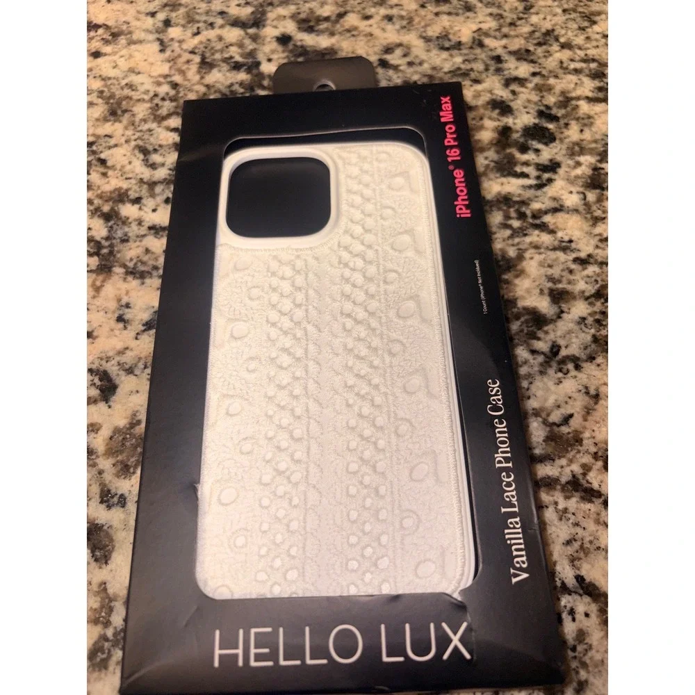 Hello Lux iPhone 16 Pro Max Case Vanilla Lace White Protective Cover